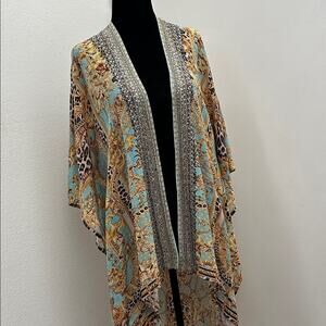 La Moda Clothing True Colours  Hi Lo Kimono Cover-Up, O/S